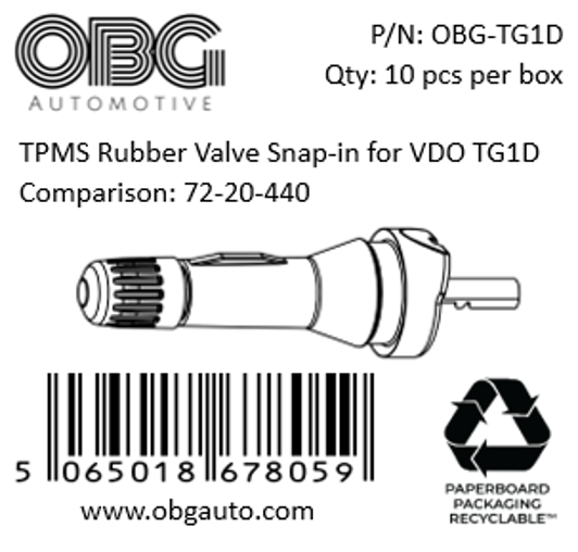 TPMS Rubber Valve Snap-in for VDO TG1D